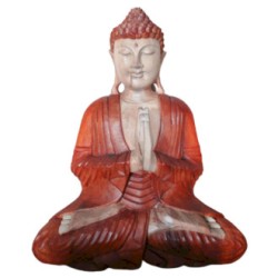 Handgeschnitzte Buddha Statue - 40cm Willkommen