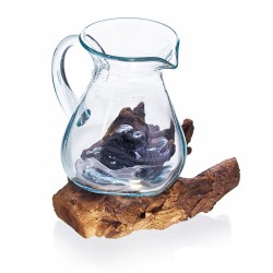 Fused Glass Over Wood - Water Pitcher