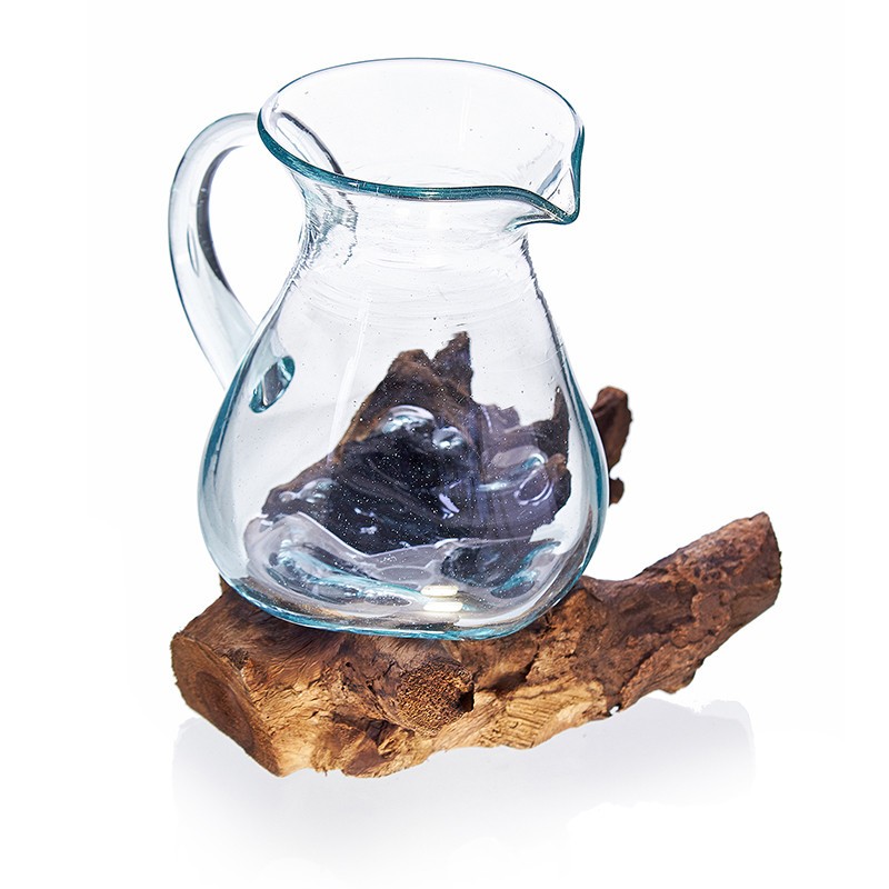 Verre fusionné sur bois - Pichet d’eau-VERRE FOULÉ SUR BOIS-HOSTENATURA