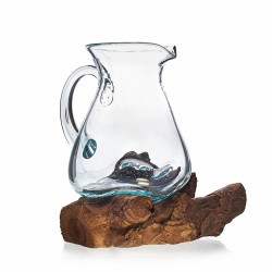 Fused Glass Over Wood - Water Pitcher