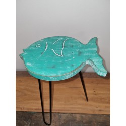 Albasia wooden table - Turquoise