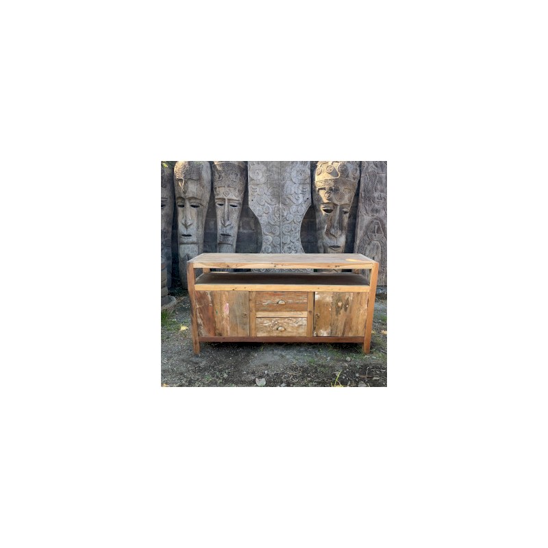 Large TV stand - Recycled wood-BALI WOOD FURNITURE-HOSTENATURA