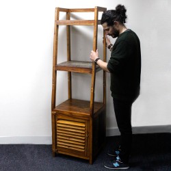 Open display made of recycled teak wood