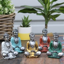 Mini Silber Buddha (verschiedene Farben) - 1 Stück - 2x1x3cm