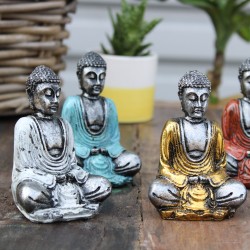 Mini Bouddha en argent (couleurs assorties) - 1 unité - 2x1x3cm