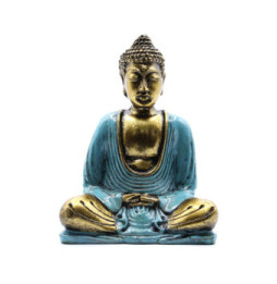 Buddha Verde Azulado y Dorado - Med