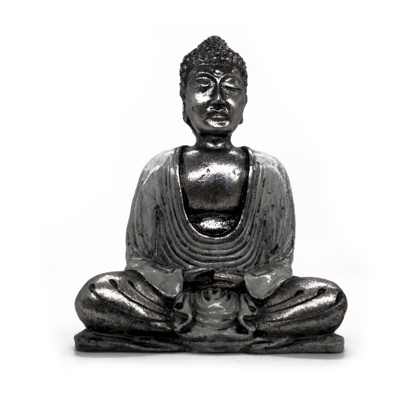 White and Grey Buddha- Med-HAND CARVED BUDDHA STATUES-HOSTENATURA