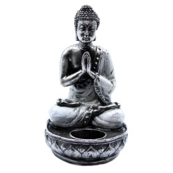 Suport pentru lumânări Buddha - Alb - Med