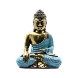 Verde Azulado y Dorado Buddha - Lrg