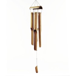 Bamboo Wind Chime - Natural Finish - 4 Large Tubes