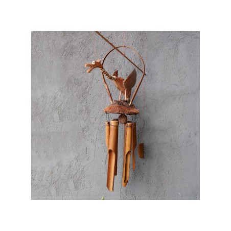 Fée Clochette en Bambou - Finition Naturelle - Dragon Coco