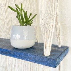 Natural Macramé Hanging Shelves - Blue