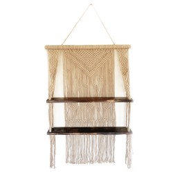 Brown Macramé Hanging Shelves - Brown