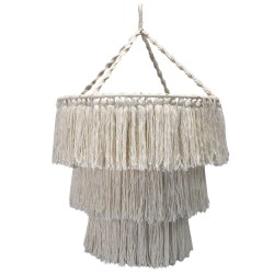 Chandelier en macramé doux - Naturel