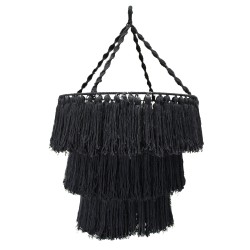 Lámpara de araña de macramé suave - negro