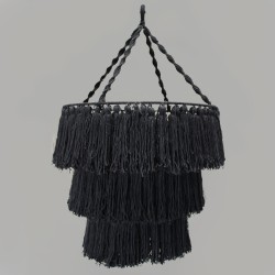 Lámpara de araña de macramé suave - negro