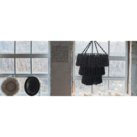 Lustre Macramê Suave - Preto