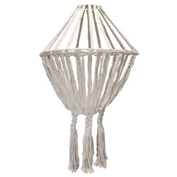 Large macramé drop candlestick - Natural