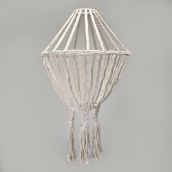 Large macramé drop candlestick - Natural