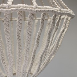 Large macramé drop candlestick - Natural