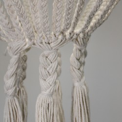 Large macramé drop candlestick - Natural