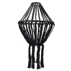 Candelabro grande de macramé - Negro