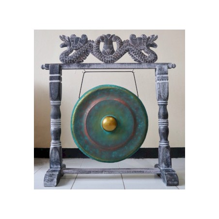 Gong de meditație mic cu suport - 25 cm - verde