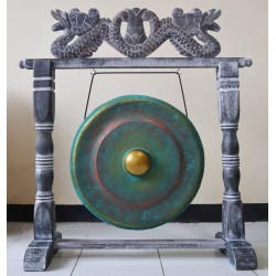 Gong da meditazione medio con supporto - 35 cm - Verde