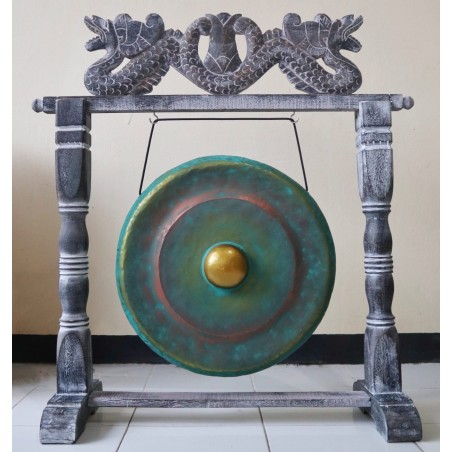 Gong da meditazione medio con supporto - 35 cm - Verde