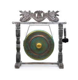 Gong de Meditación Mediano con Soporte - 50cm - Verde