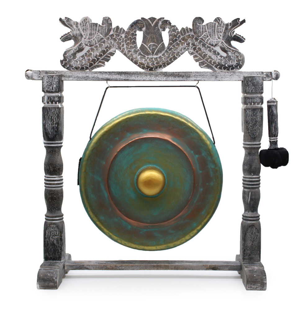 Gong de Meditación Mediano con Soporte - 50cm - Verde
