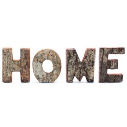 Rustic Bark Letter Game - HOME (4x3) - Small 7cm