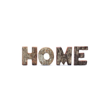 Juego de Letras Corteza Rústica - HOME (4x3) - Pequeño 7cm