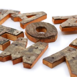 Rustic Bark Letter - "C" (12) - Small 7cm