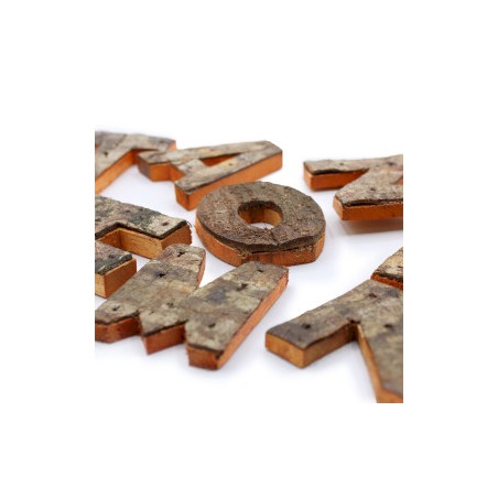 Rustykalna litera z kory - "C" (12) - mała 7cm