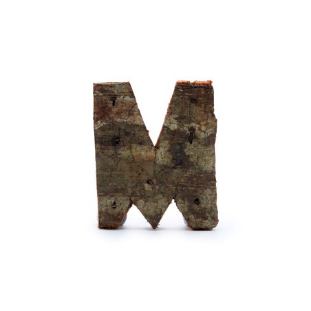 Lletra de Escorça Rústica - "M" (12) - Petita 7cm