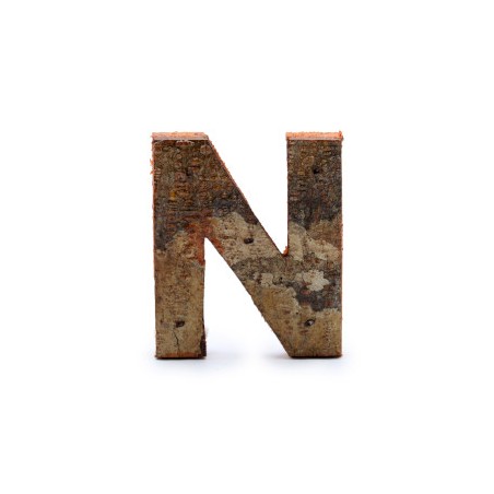 Letra de Casca Rústica - "N" (12) - Pequena 7cm