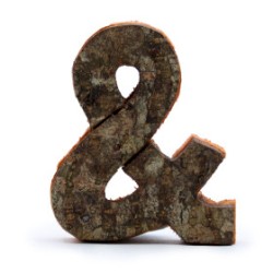 Lettera in corteccia rustica - "P" (12) - Piccola 7 cm