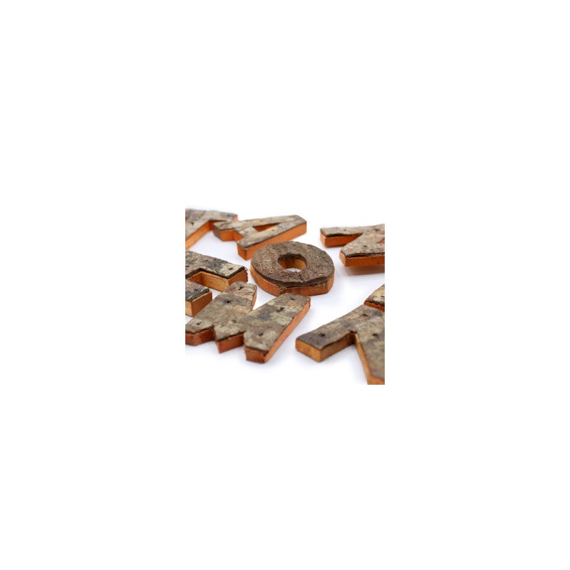 Paperback Bark Letter - "R" (12) - Small 7cm-DECORATIVE WOODEN LETTERS-HOSTENATURA