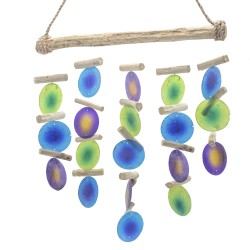 Driftwood Chime - Green and Purple