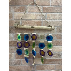 Driftwood Chime - Green and Purple