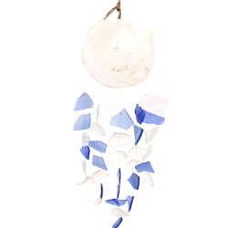 Recycled glass chime - Blue and White