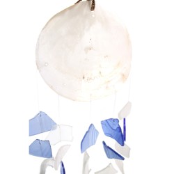 Recycled glass chime - Blue and White