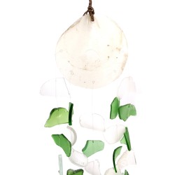 Recycled glass chime - Green and White