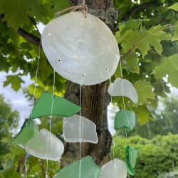 Carillon en verre recyclé - Vert et Blanc