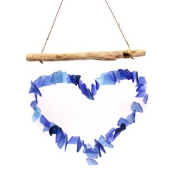 Recycled glass chime - Blue and White