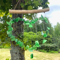 Carillon de vidro reciclado - Verde e Branco