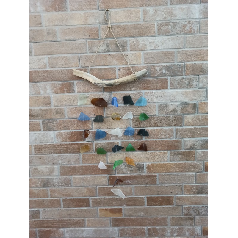 Recycled glass chime - Five strings - Multi-RECYCLED GLASS CHIME-HOSTENATURA