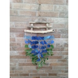 Recycled glass chime - Blue and green