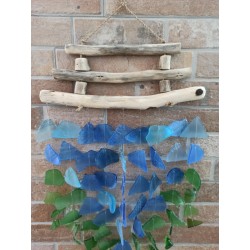 Recycled glass chime - Blue and green